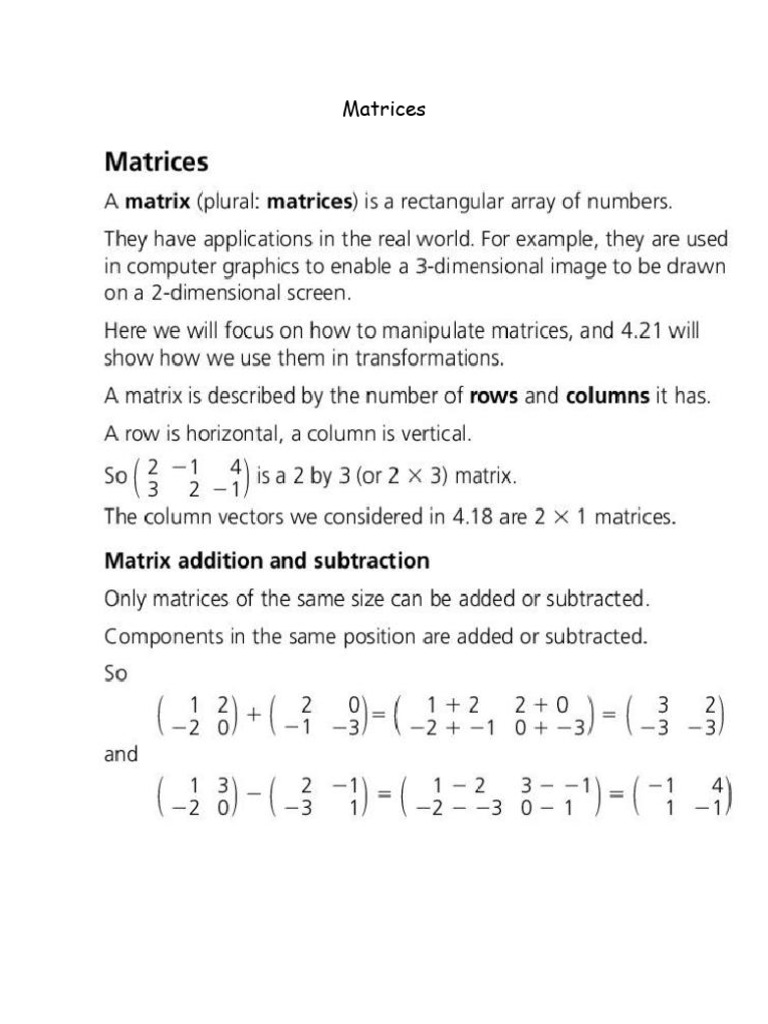 Matrices Csec | PDF
