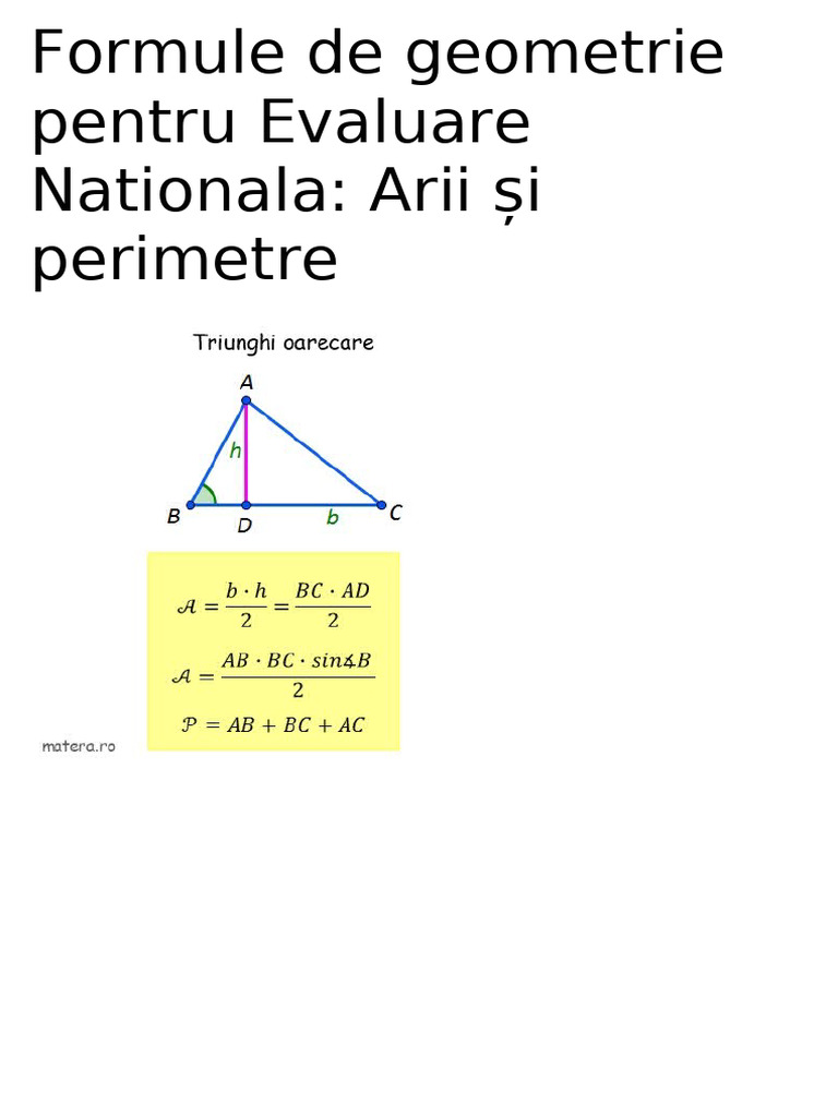 Formule Matematica 5-8 | PDF