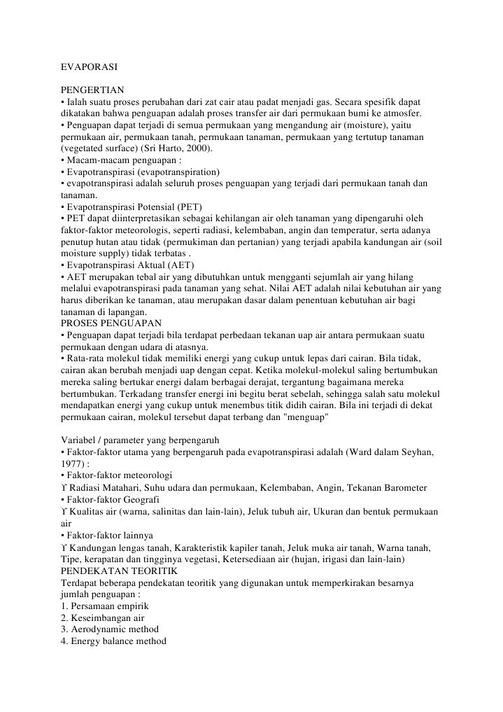 EVAPORASI | PDF