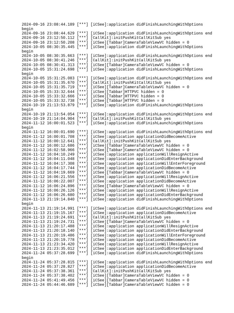 iCSee App Launch Logs and Errors | PDF