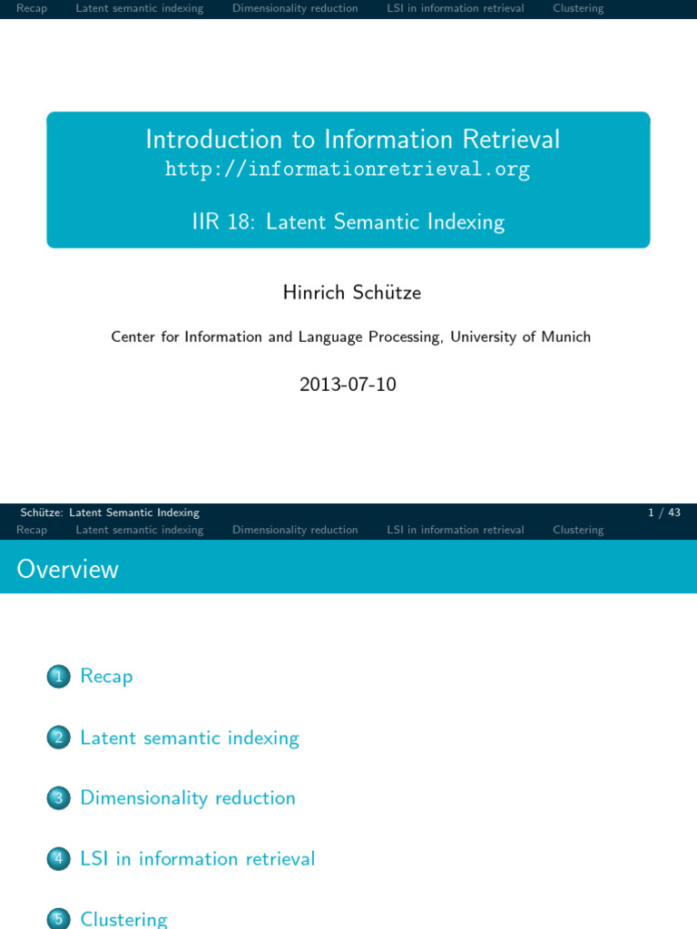 18-Latent Semantic Indexing | PDF | Algebra | Linear Algebra