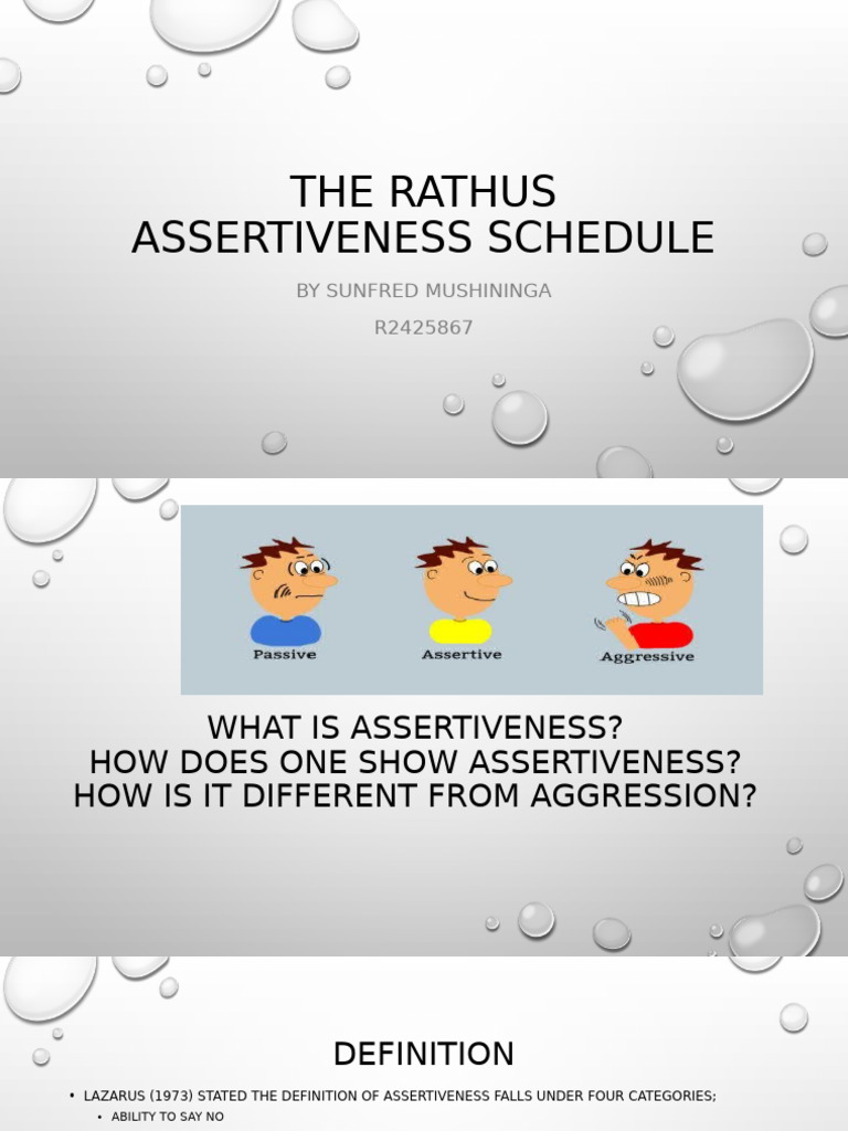 Rathus Assertiveness Schedule Overview | PDF | Validity (Statistics ...