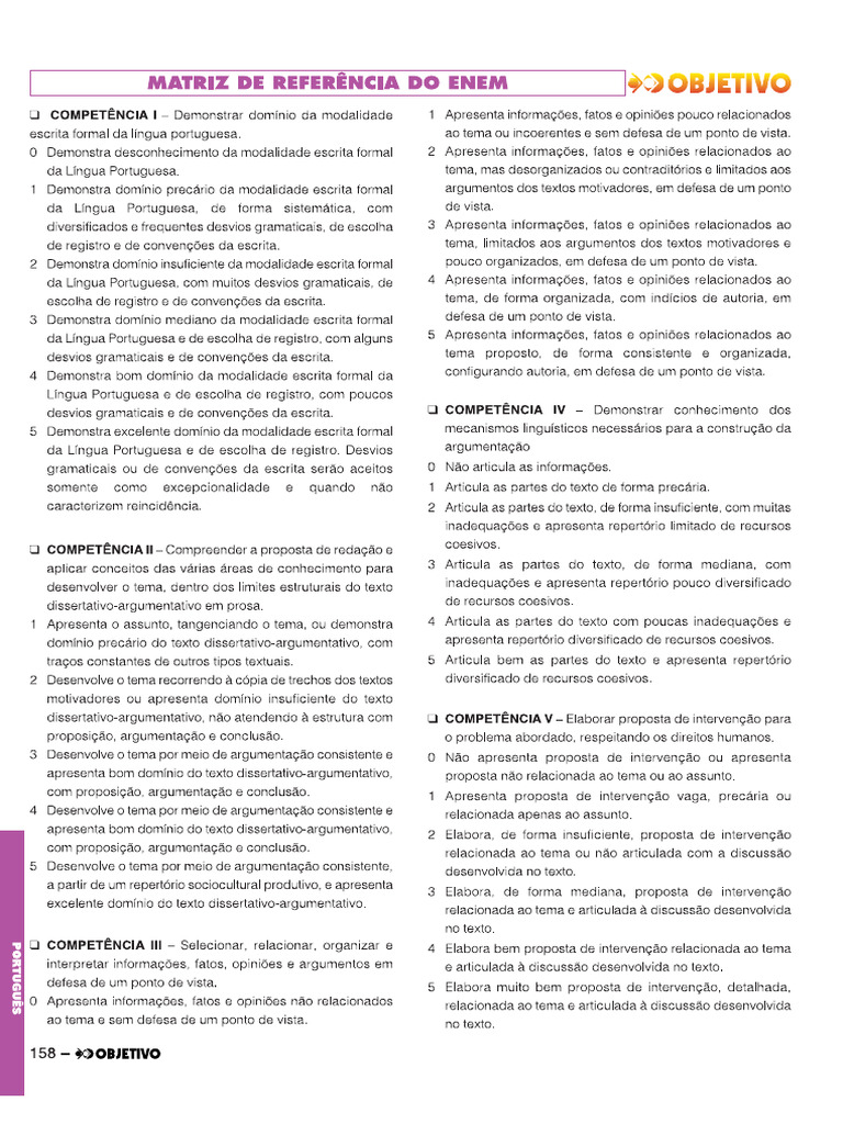 Matriz de Referência Enem | PDF
