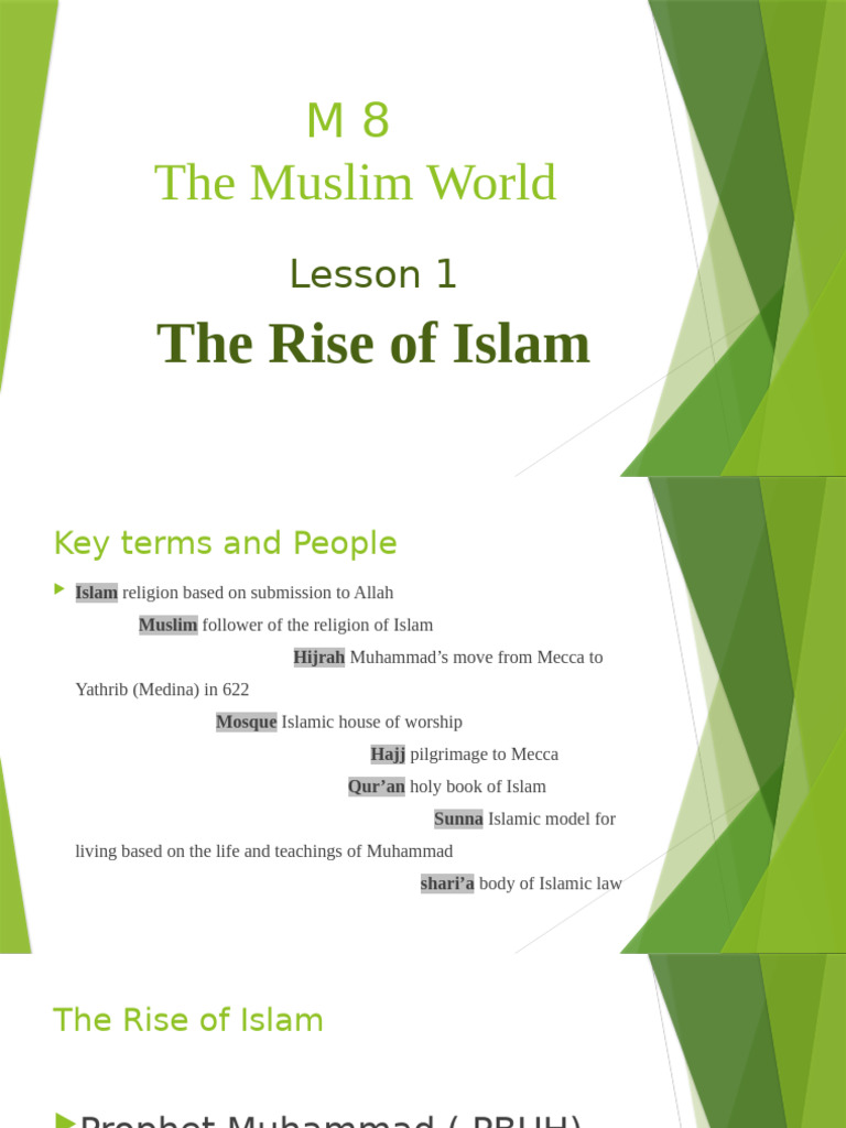 M8,+Lesson+1+ +the+Rise+of+Islam (1) | PDF | Muhammad | Mecca