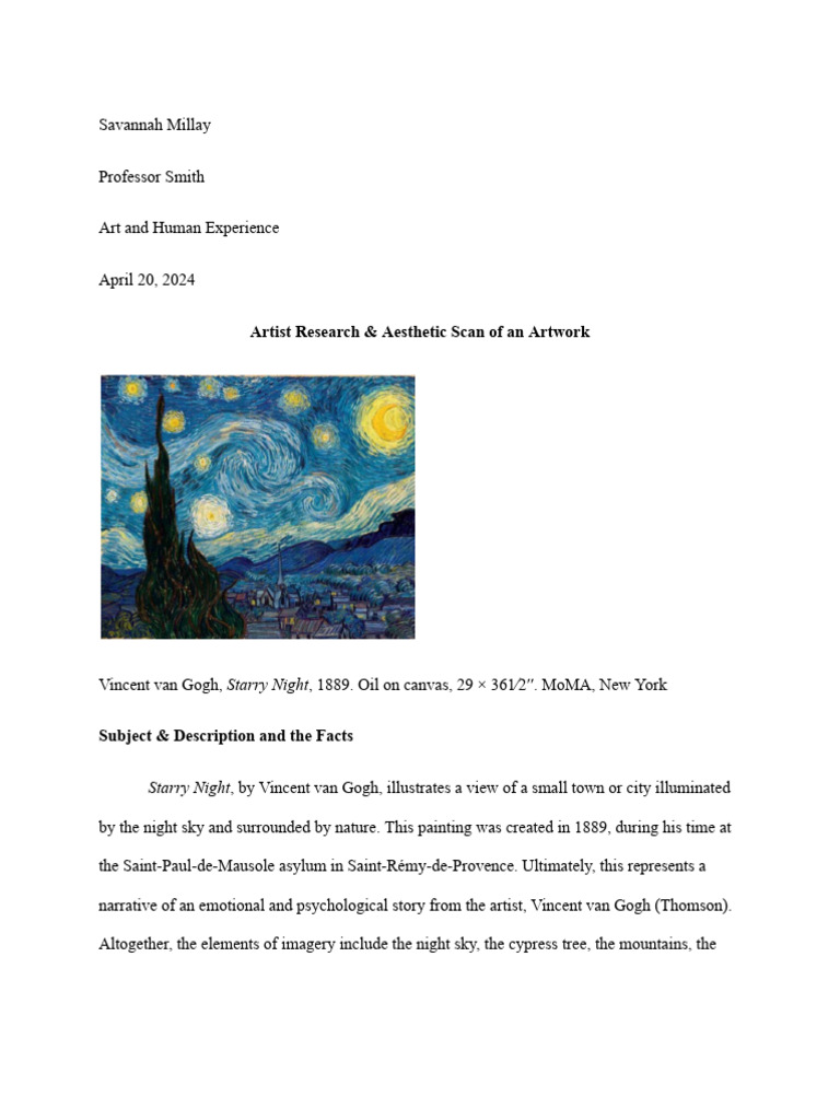 6.5 Written Assignment - Artist Research and Aesthetic Scan of An ...