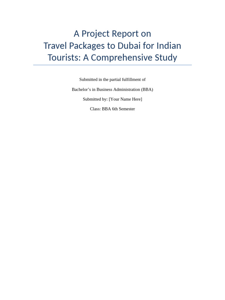 Travel Project Yogita Jha | PDF | Dubai | Tourism