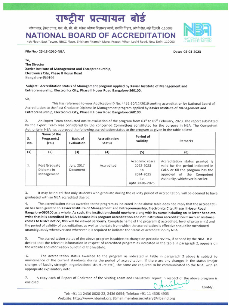 Nba Certificate | PDF