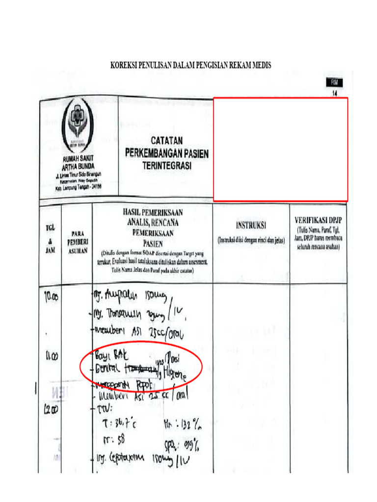  Koreksi Penulisan Rekam Medis Elektronik 