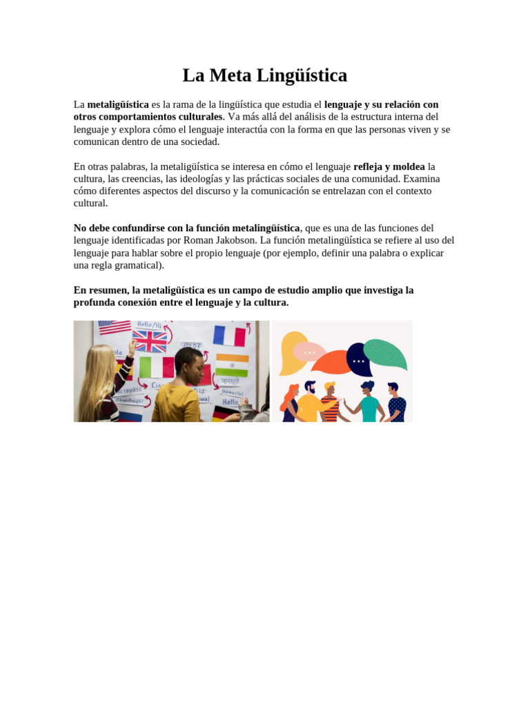Qué es la Metaligüística | PDF
