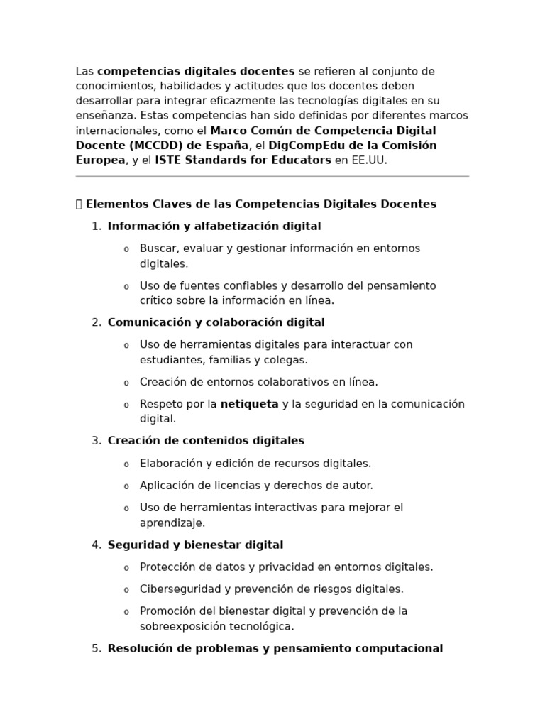 Las Competencias Digitales Docentes | PDF | Enseñando | La seguridad ...