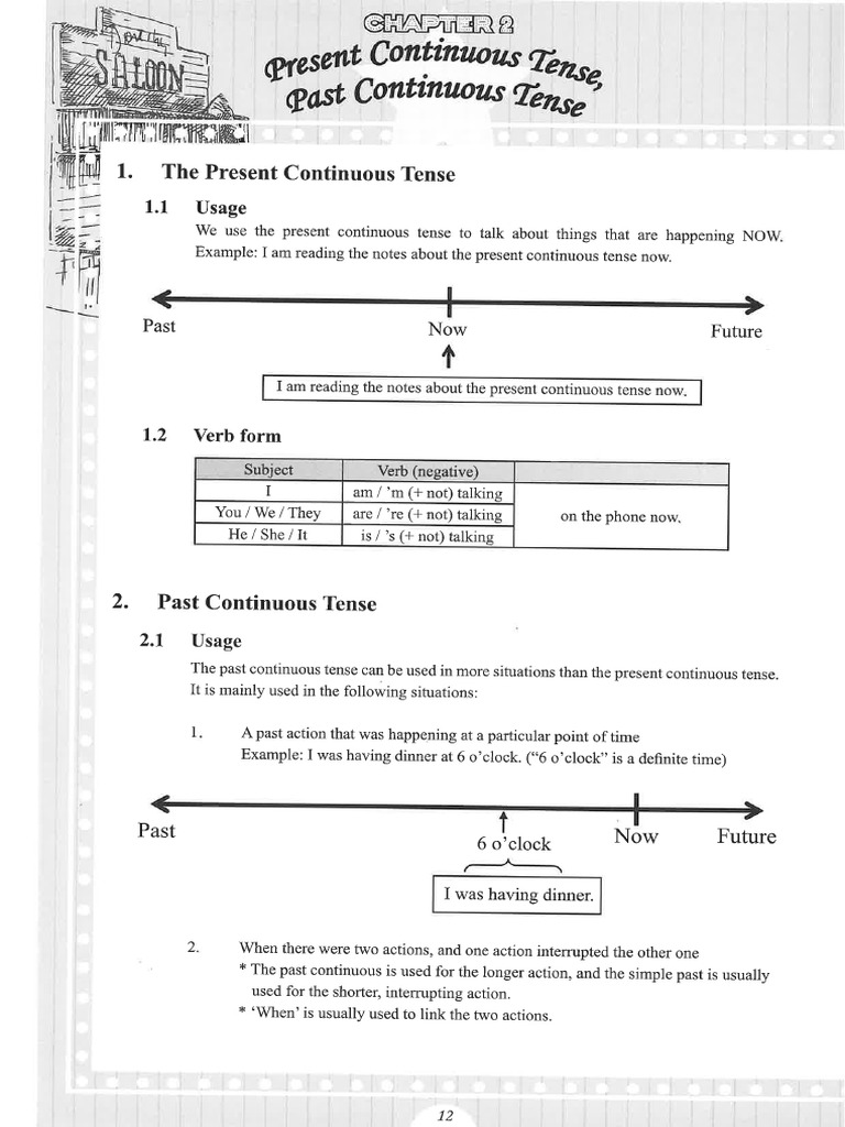 Chapter 2 Present Continuous Tense, Past Continuous Tense | PDF