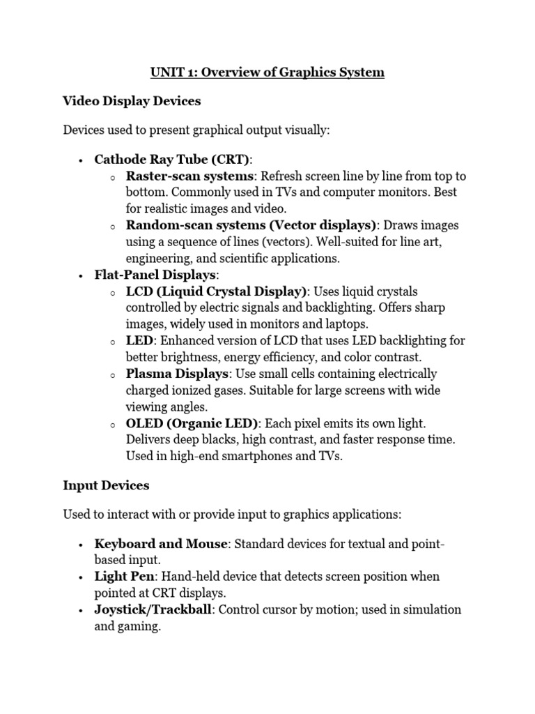 Overview of Graphics Systems | PDF | Computer Monitor | 2 D Computer ...