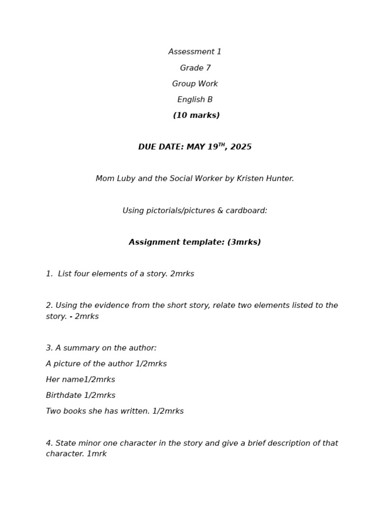 7C August Term Assessments 2025 | PDF | Poetry