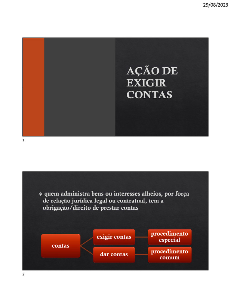 Ação de Exigir Contas: Procedimentos e Prazo | PDF | Sentença (jurídico ...