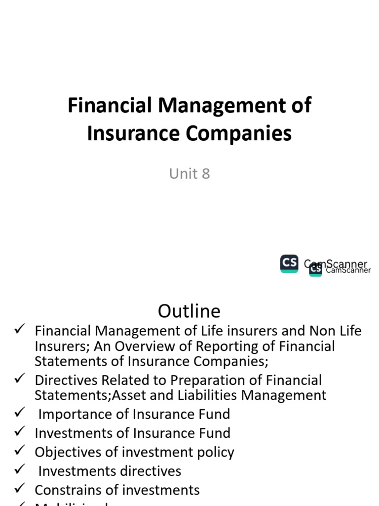 Lesson 8 Financial Management of Insurance Companies | PDF | Insurance ...