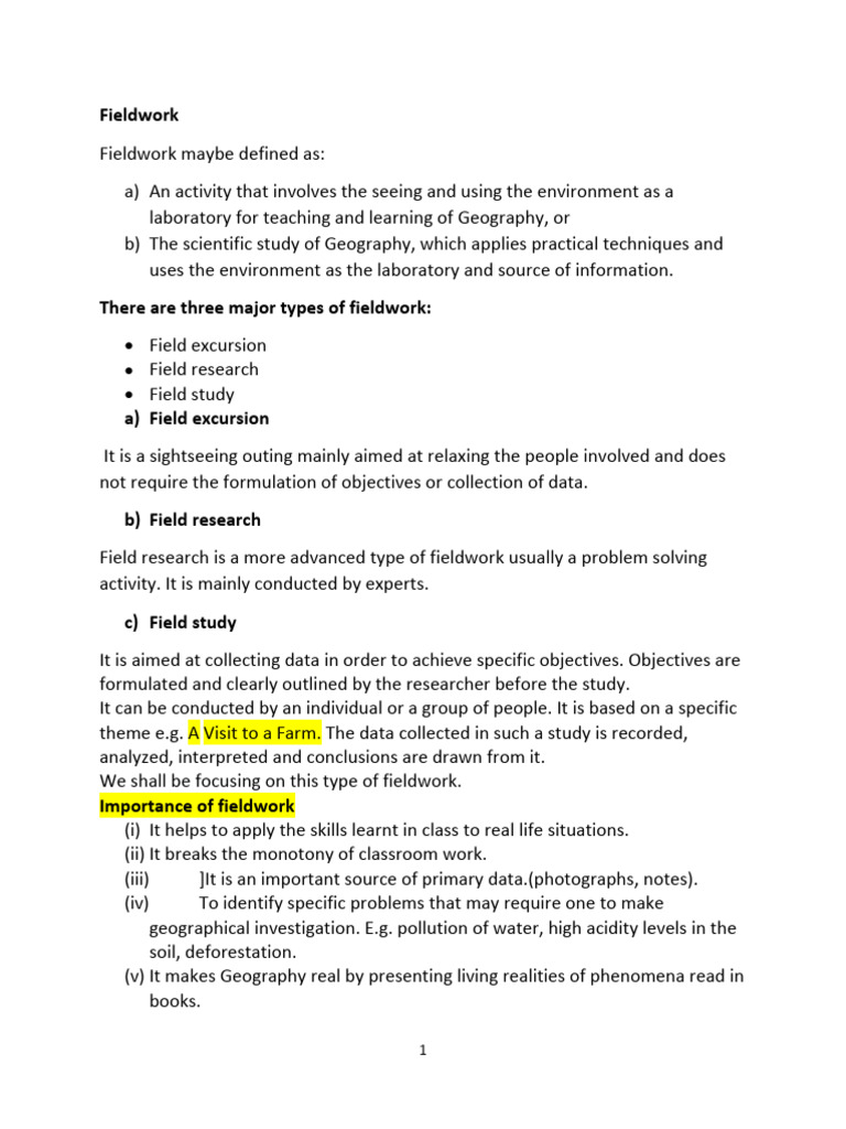 Understanding Fieldwork in Geography | PDF | Sampling (Statistics ...