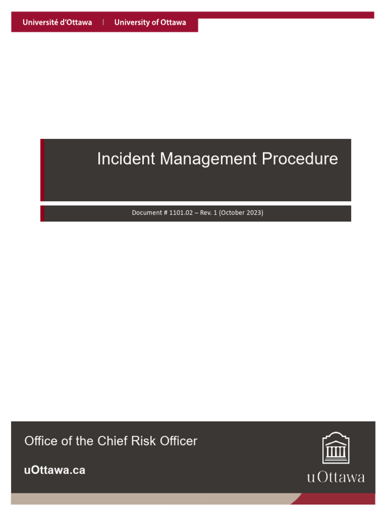 uOttawa Incident Management Procedure | PDF | Occupational Safety And ...