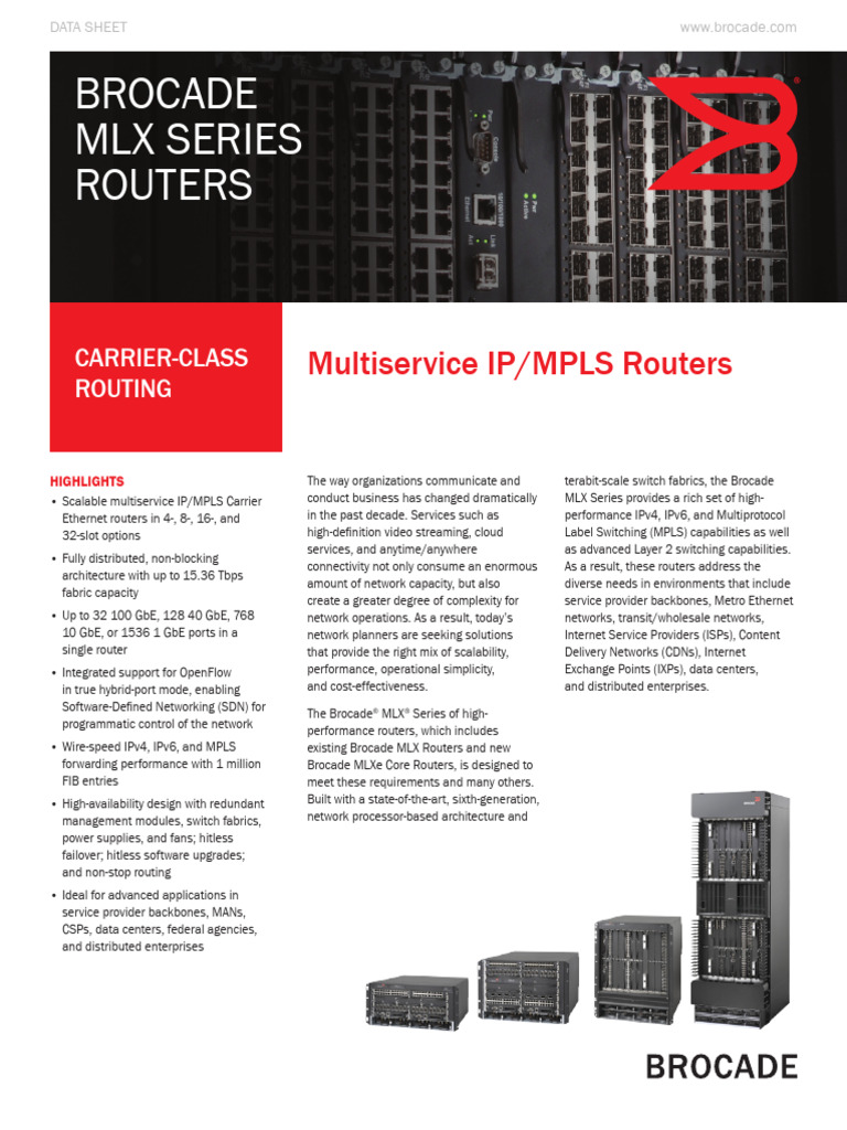 Brocade MLX Series Router Overview | PDF | Networking | Multiprotocol ...
