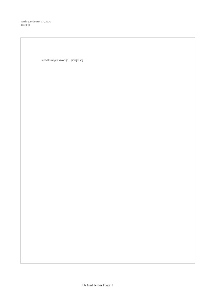 Unfiled Notes Collection 2010-2012 | PDF