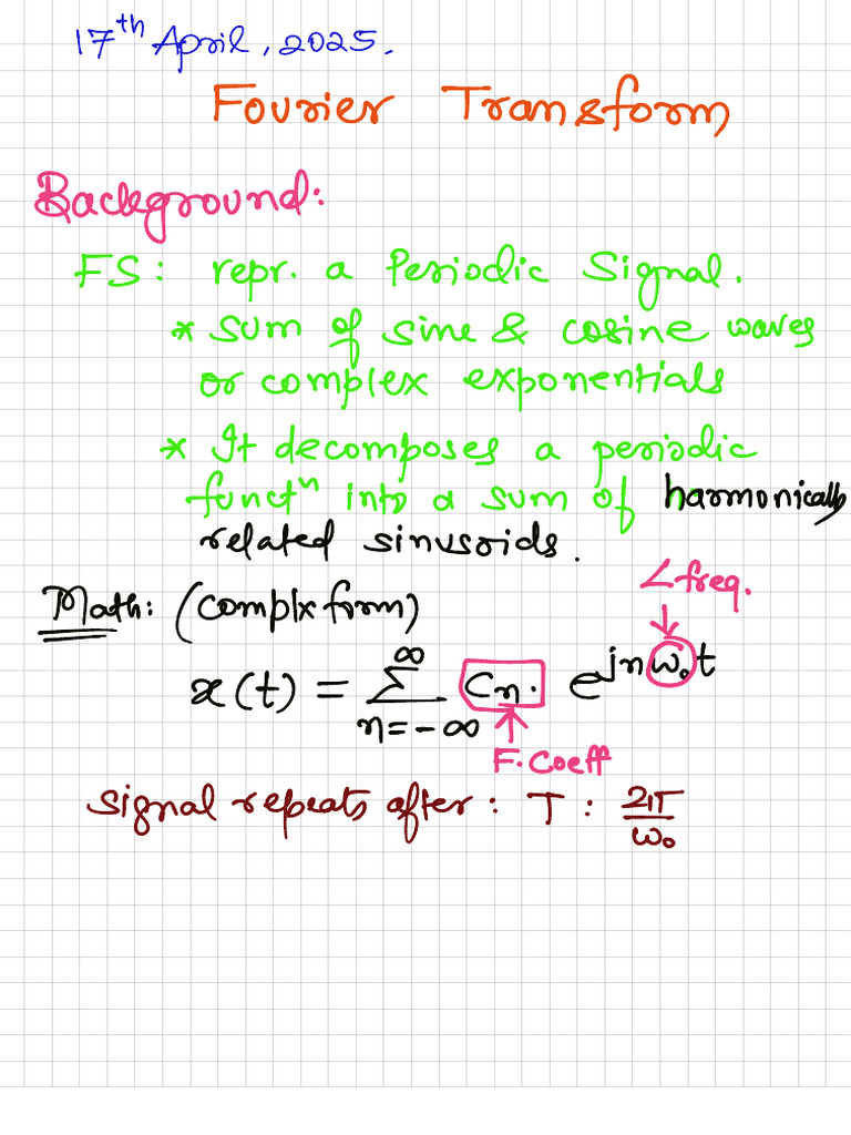 Fourier Transform Notes | PDF
