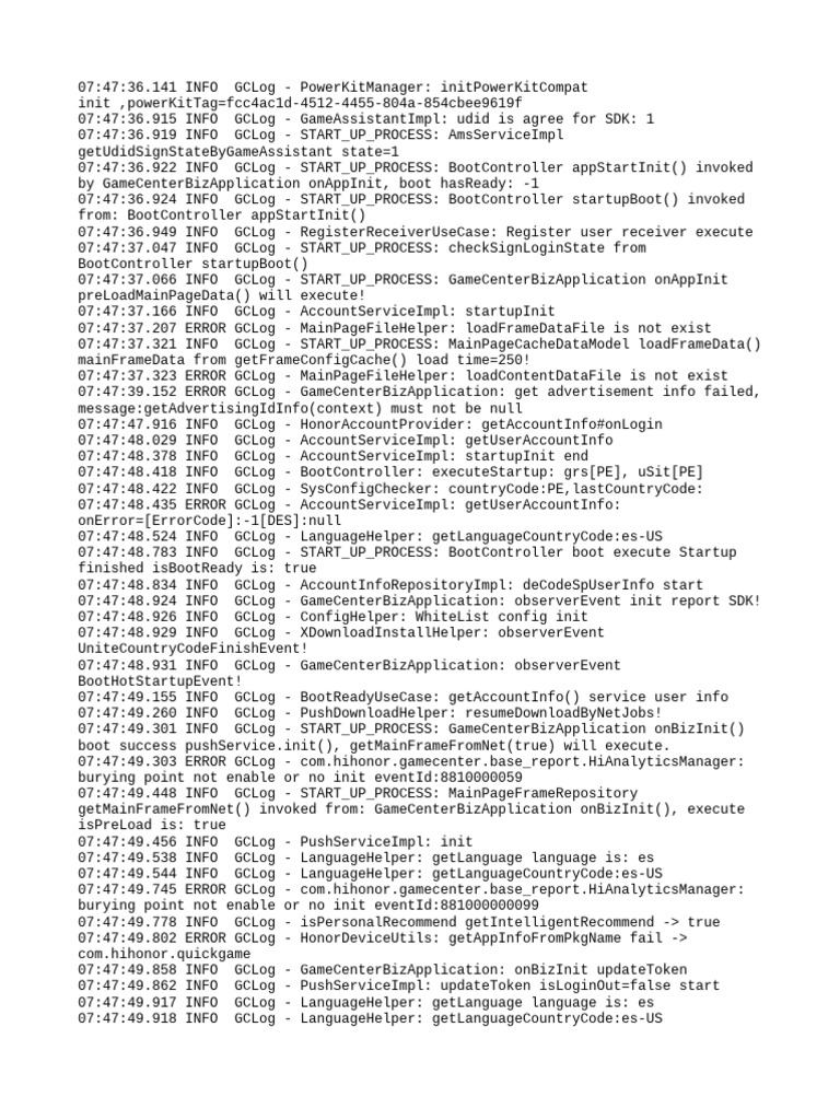GameCenter Startup Log Analysis | PDF | Internet | Software