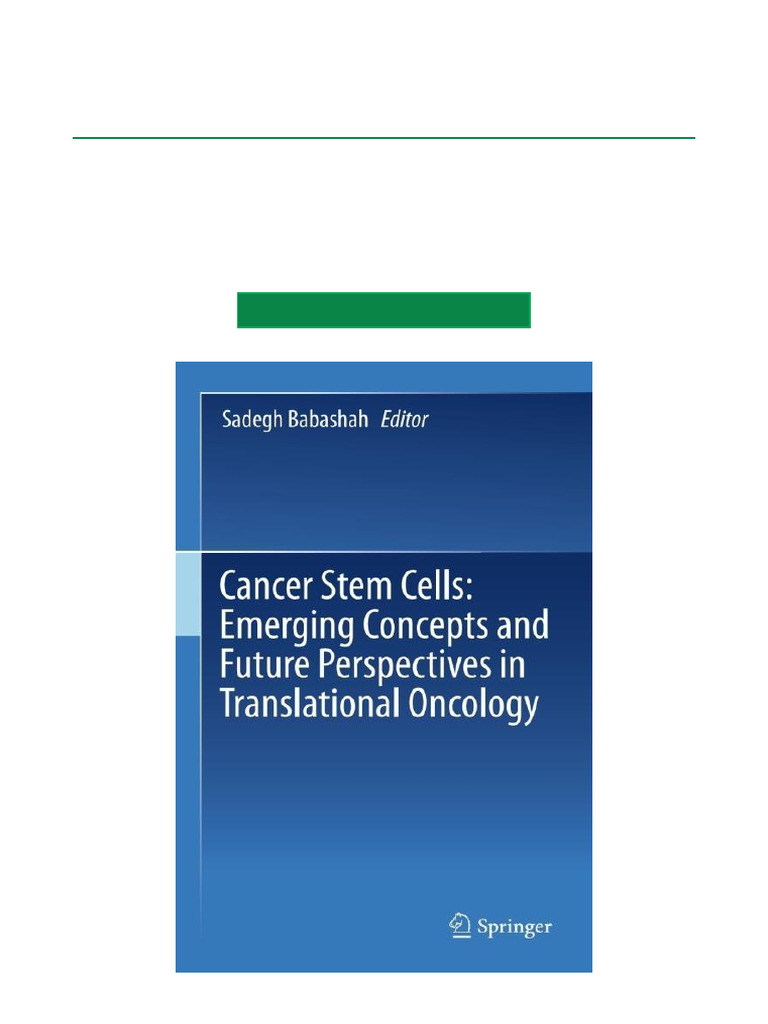 Cancer Stem Cells in Oncology Insights | PDF | Chemotherapy | Cancer
