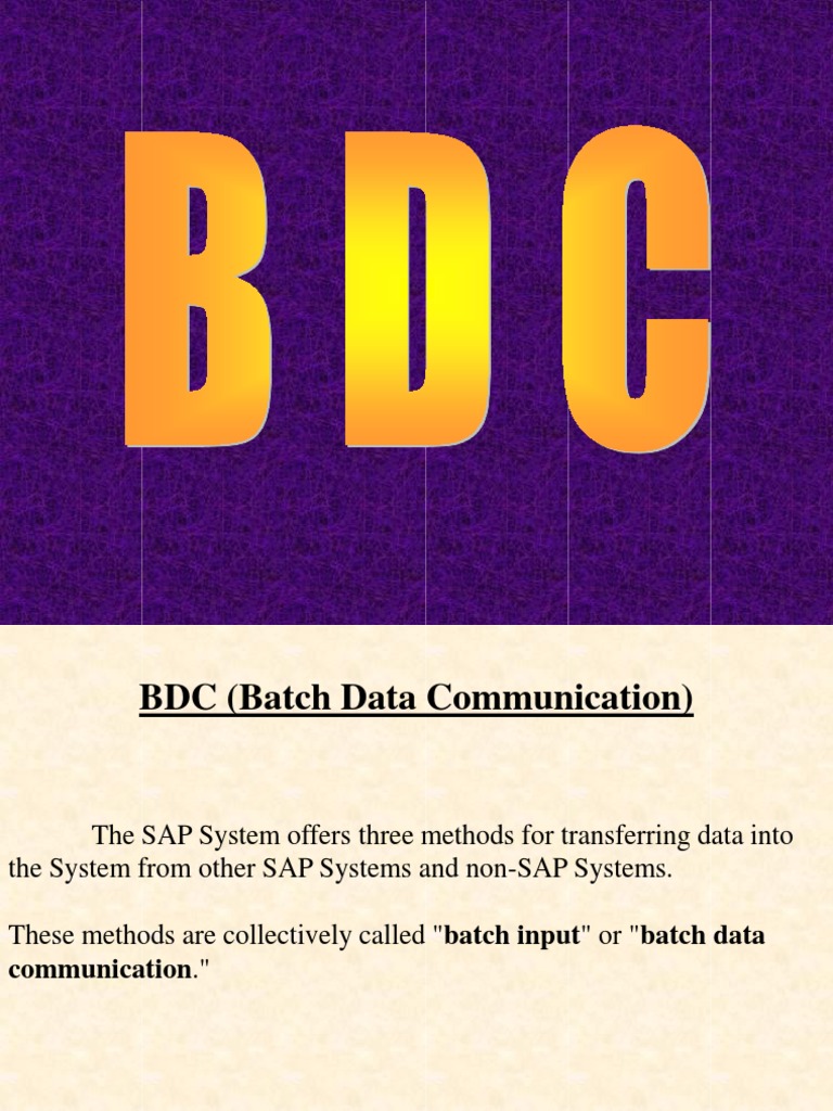 ABAP BDC Document | PDF