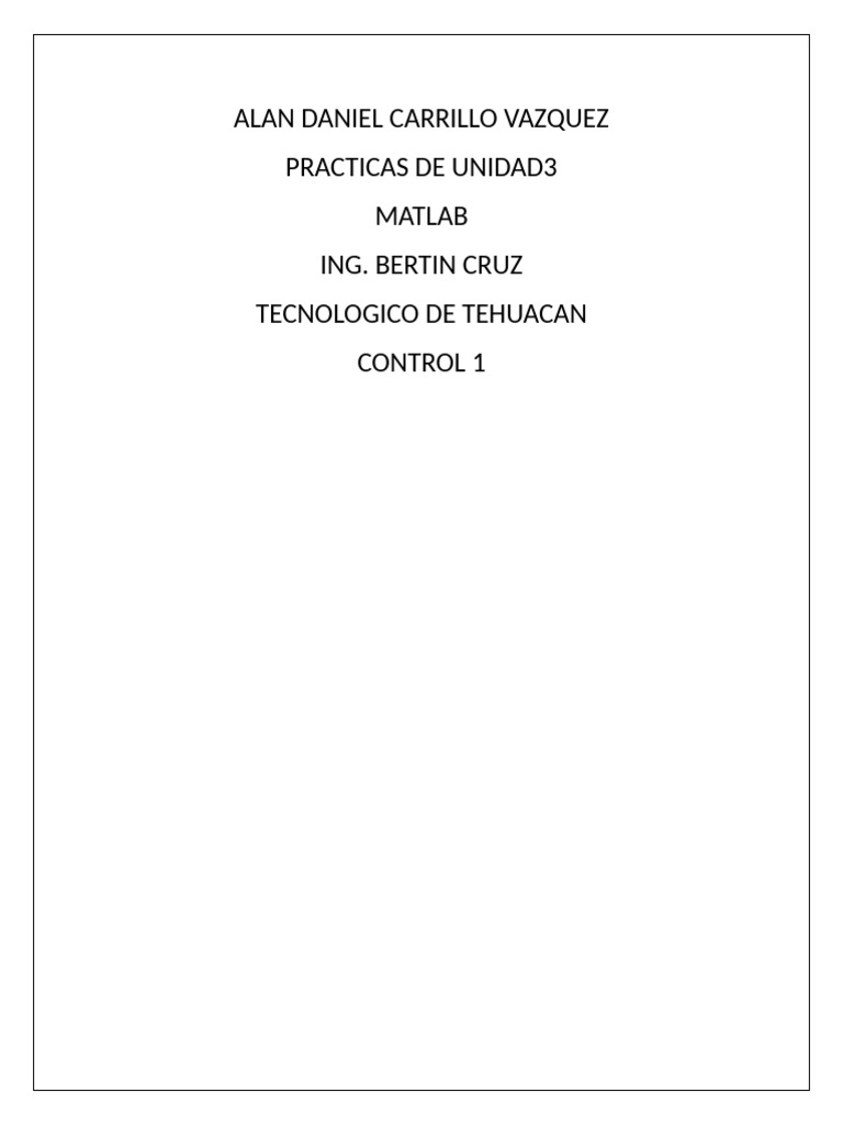 Alan Daniel Carrillo Vazquez Matlab | PDF