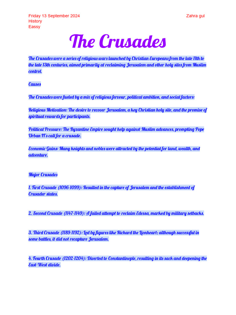 The Crusades | PDF