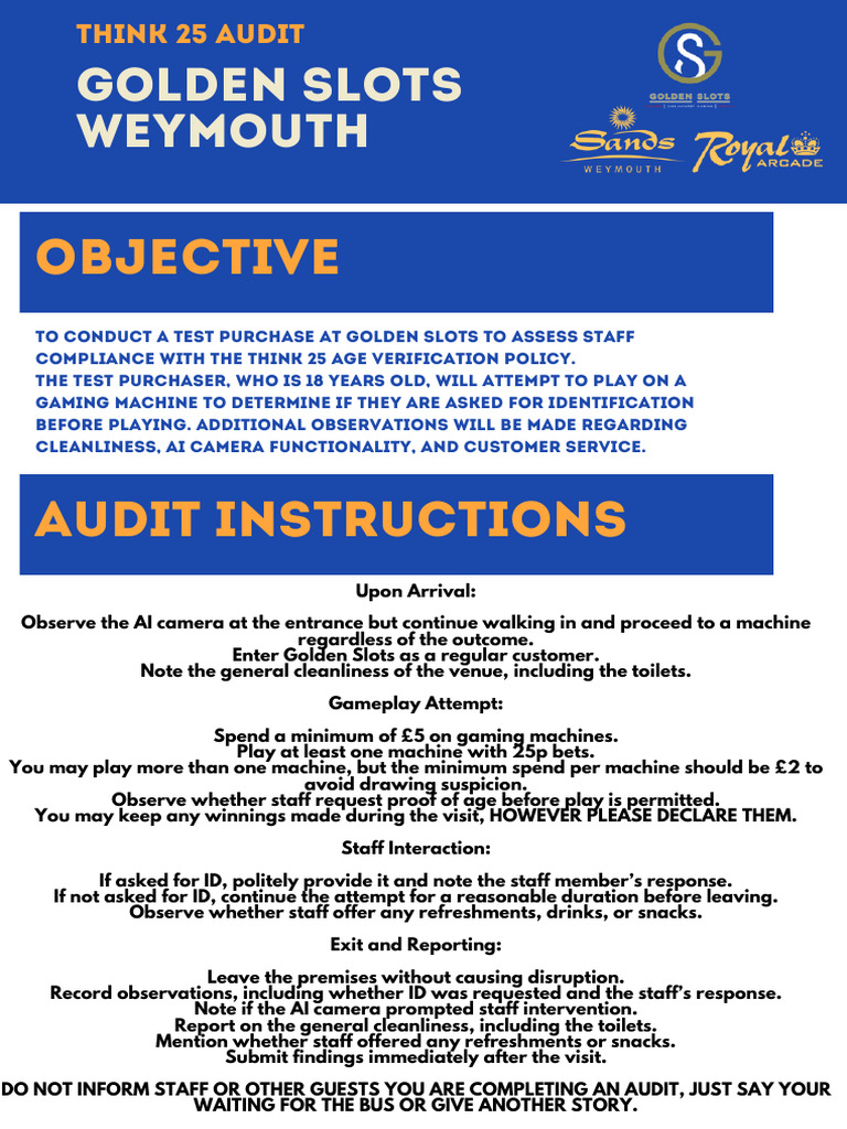 Think 25 Compliance Audit at Golden Slots | PDF | Audit