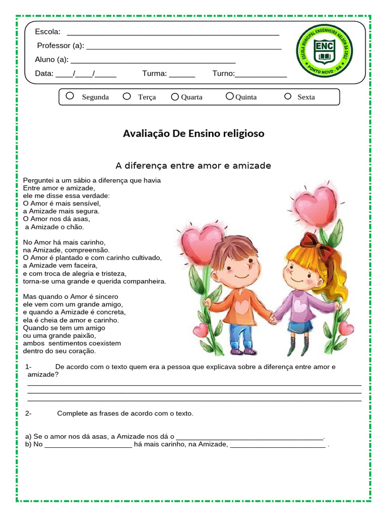 Diferenças entre Amor e Amizade | PDF | Amor | Amizade