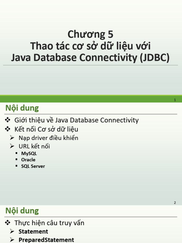 Chuong 5 - JDBC | PDF