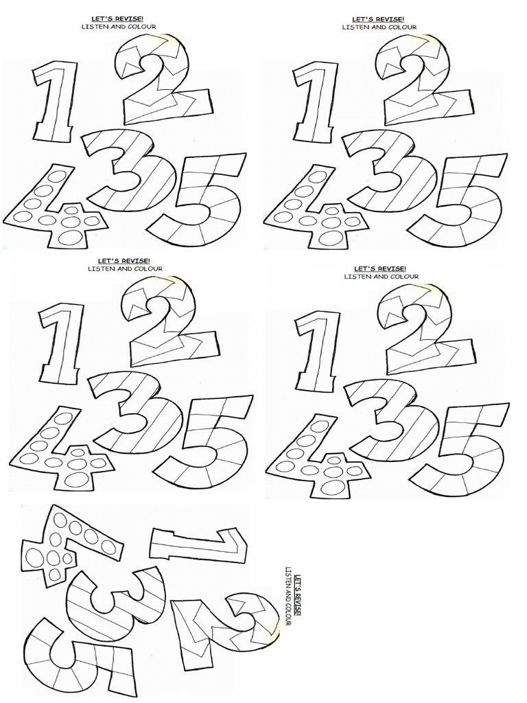 Listen And Colour Numbers 1 5 Pdf