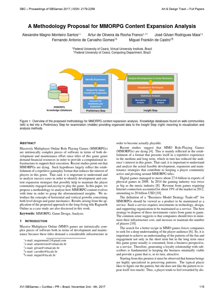 A Methodology Proposal For MMORPG Content Expansion Analysis | PDF ...