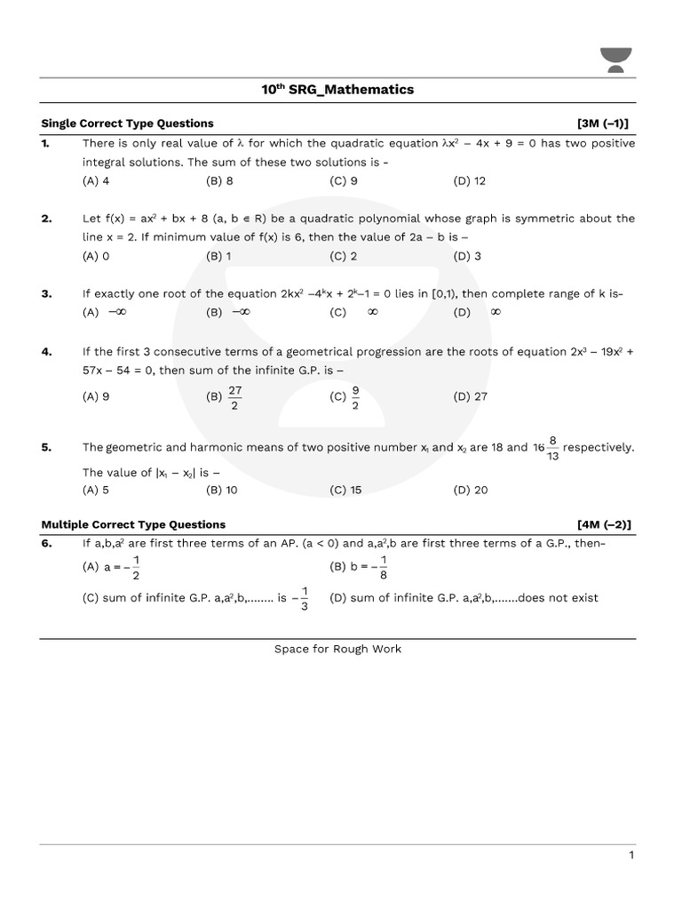 10th SRG - Mathematics - (AG Sir) - SC | PDF