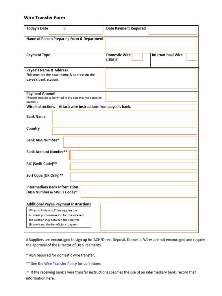 Wire Transfer Form 12 | PDF