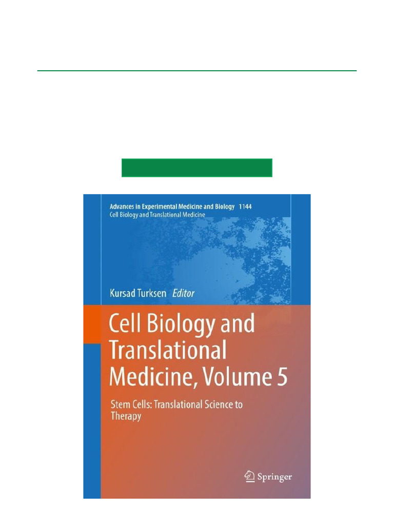 Cell Biology and Translational Medicine, Volume 5 Stem Cells ...