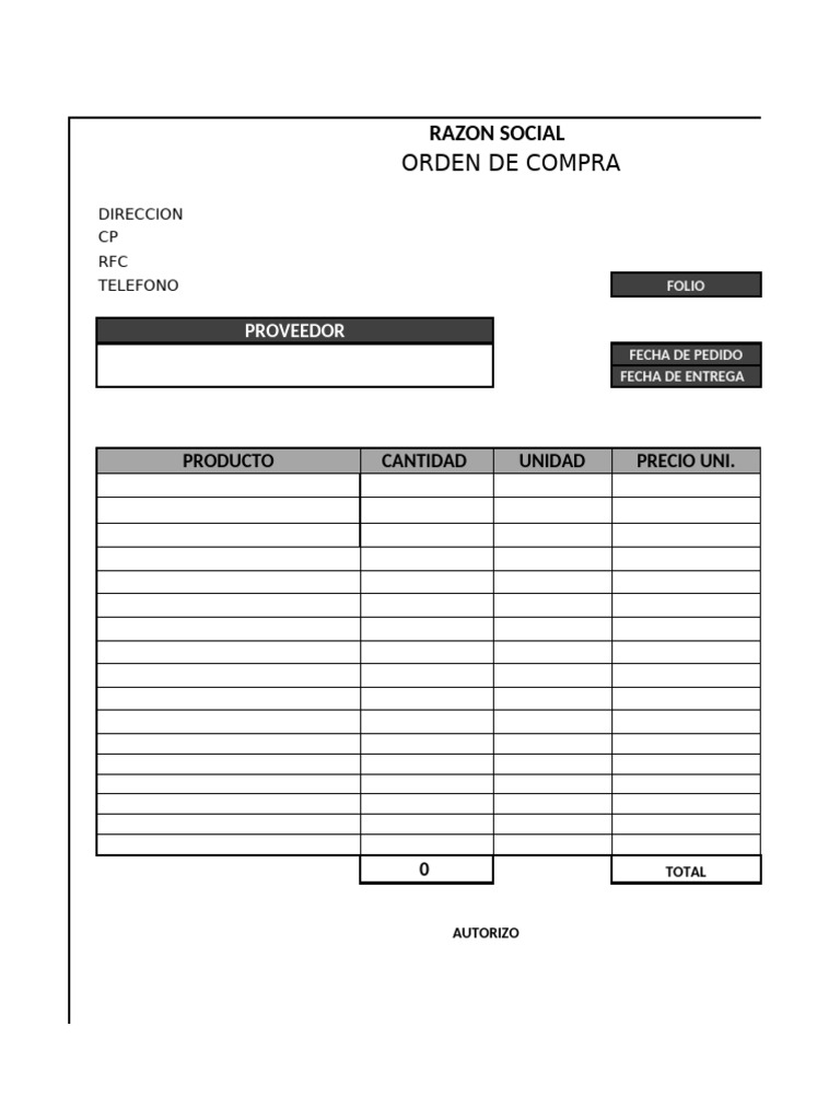 Formato de Orden de Compra Empresarial | PDF
