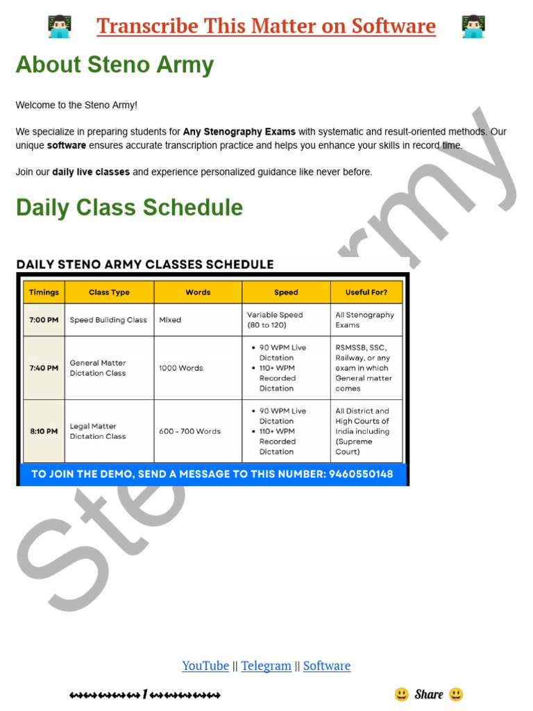 Steno Army: Master Stenography Skills | PDF | Drug Rehabilitation ...