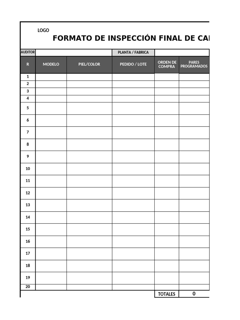 Formato de Inspección de Calidad | PDF