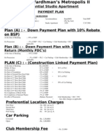 Metropolis 2 Payment Plan