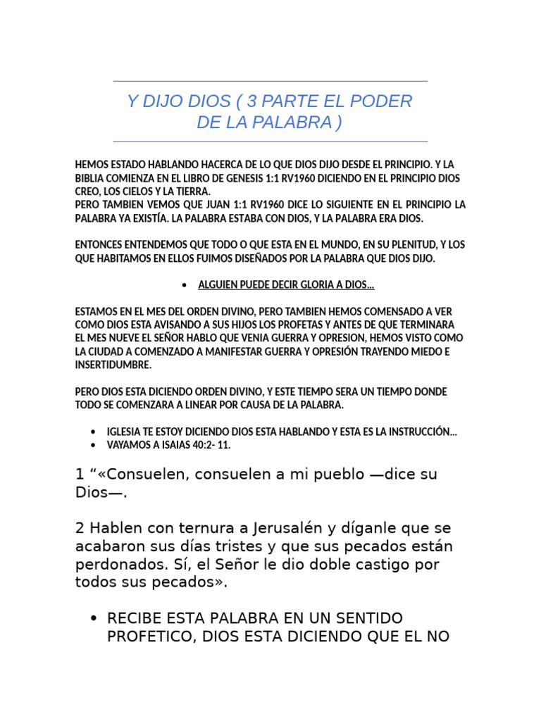 El Poder de la Palabra de Dios | PDF | Dios | Pecado