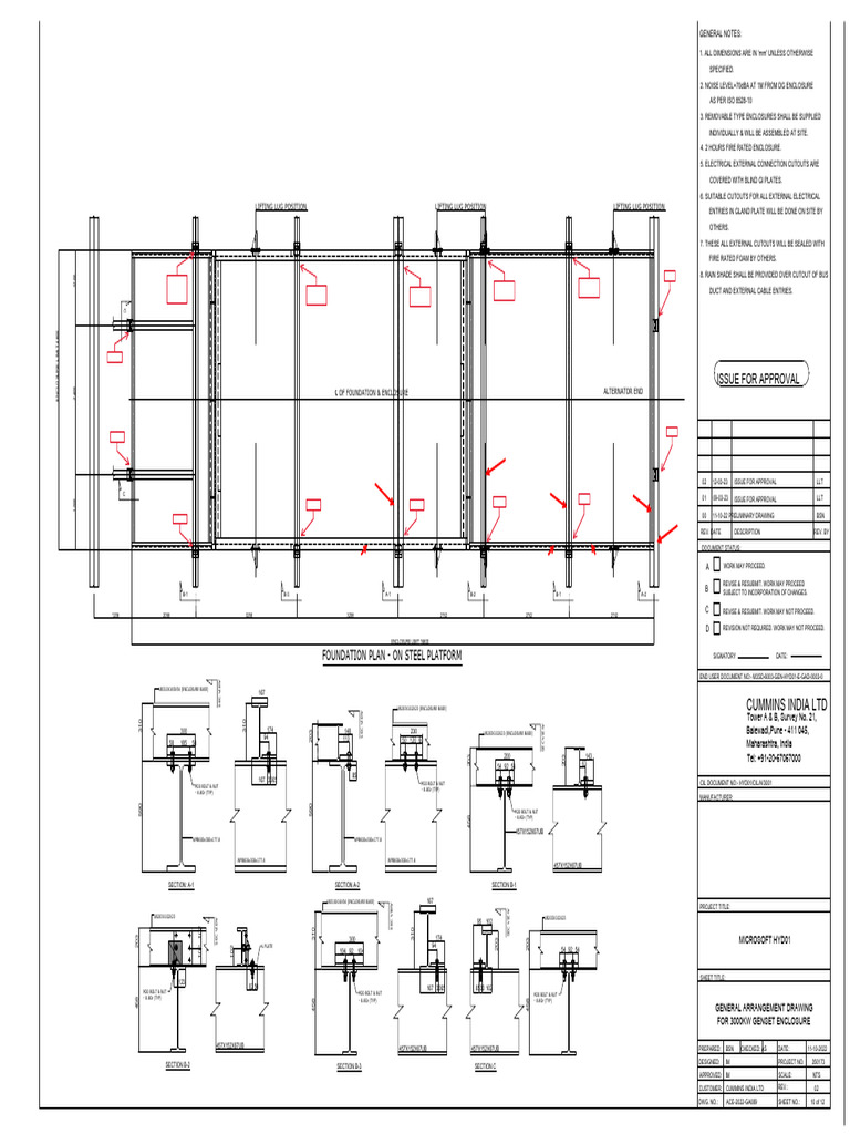 3000KW Generator Enclosure Drawing | PDF | Manufactured Goods