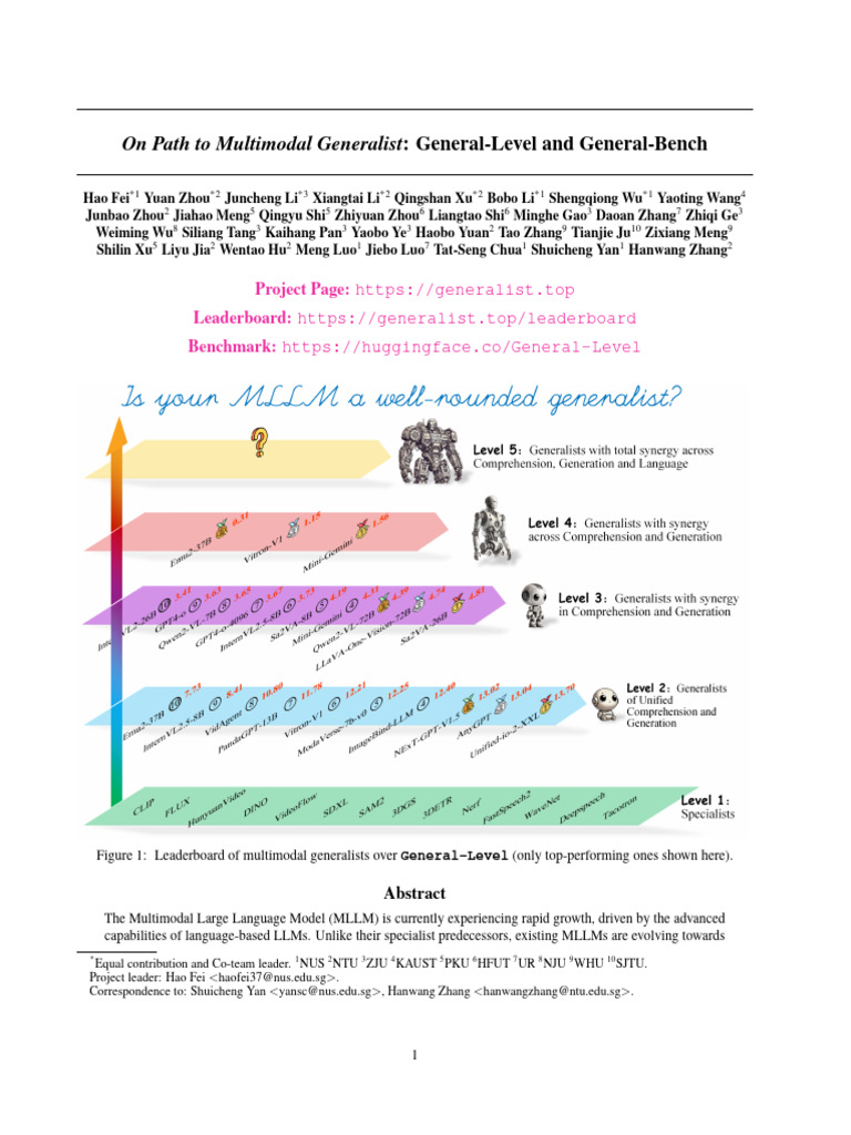 Multimodal Generalist Evaluation Framework | PDF | Cognition ...