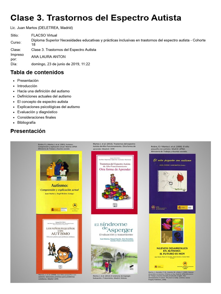 Clase 3. Trastornos Del Espectro Autista | PDF | Autismo | Síndrome de ...
