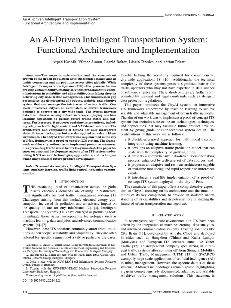 AI-Driven Intelligent Transportation System | PDF | Computing