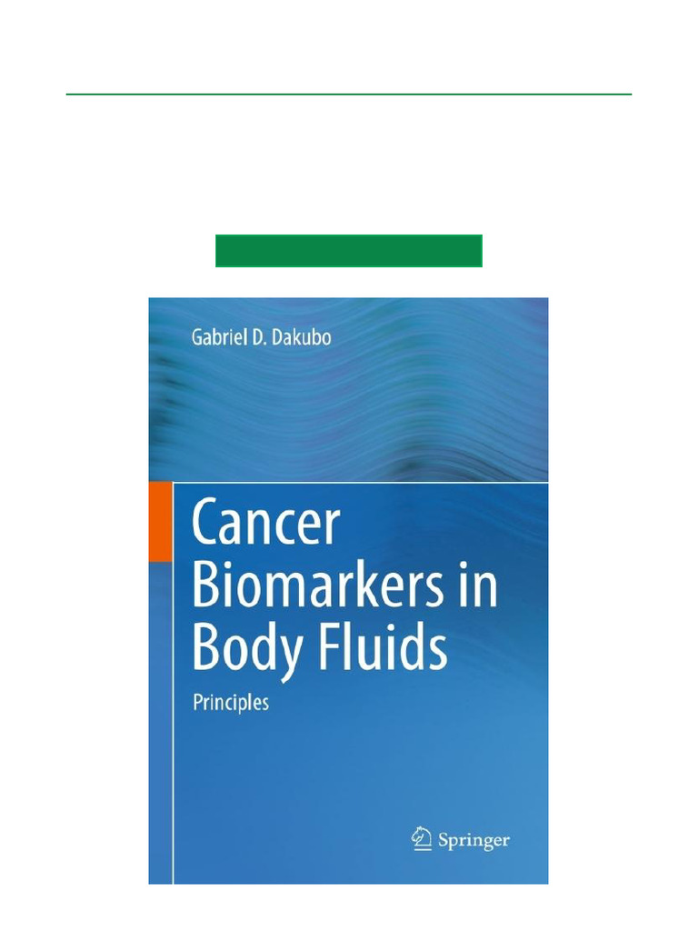 Cancer Biomarkers in Body Fluids Principles PDF Ebook With Full ...