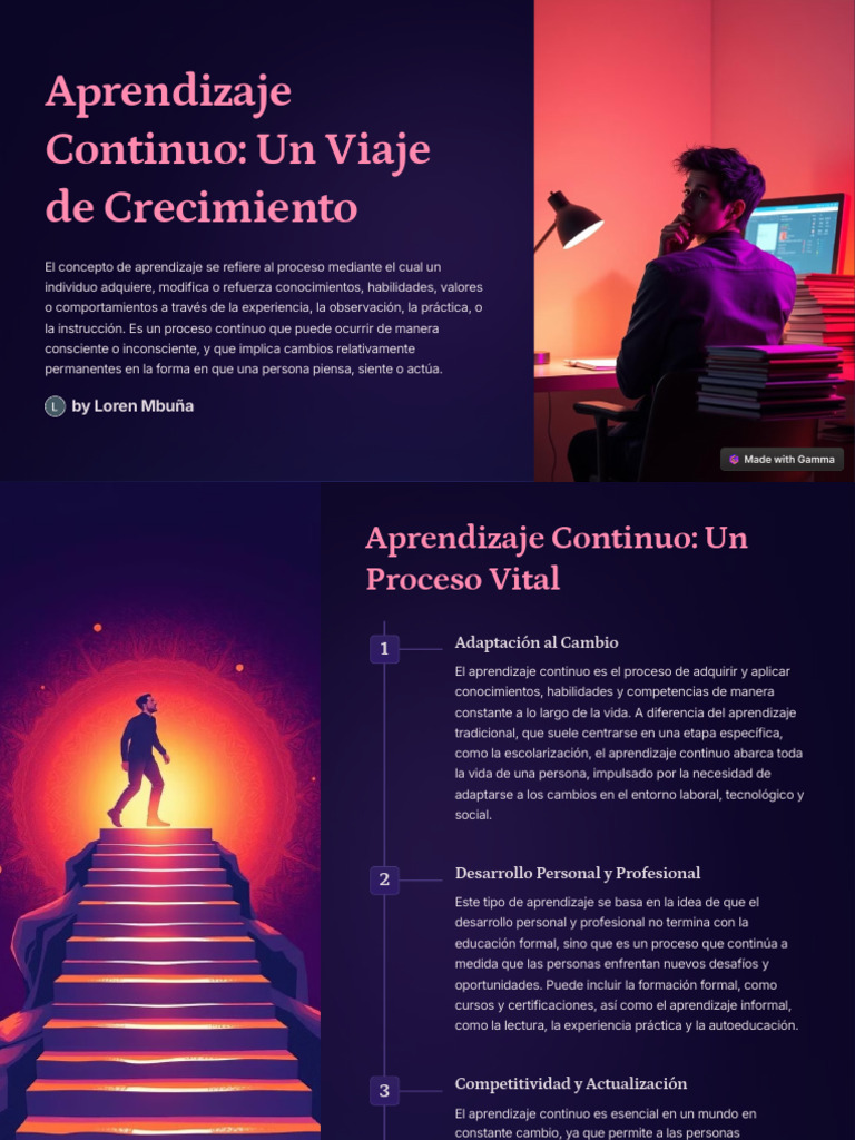 Aprendizaje Continuo Un Viaje de Crecimiento | PDF | Aprendizaje ...