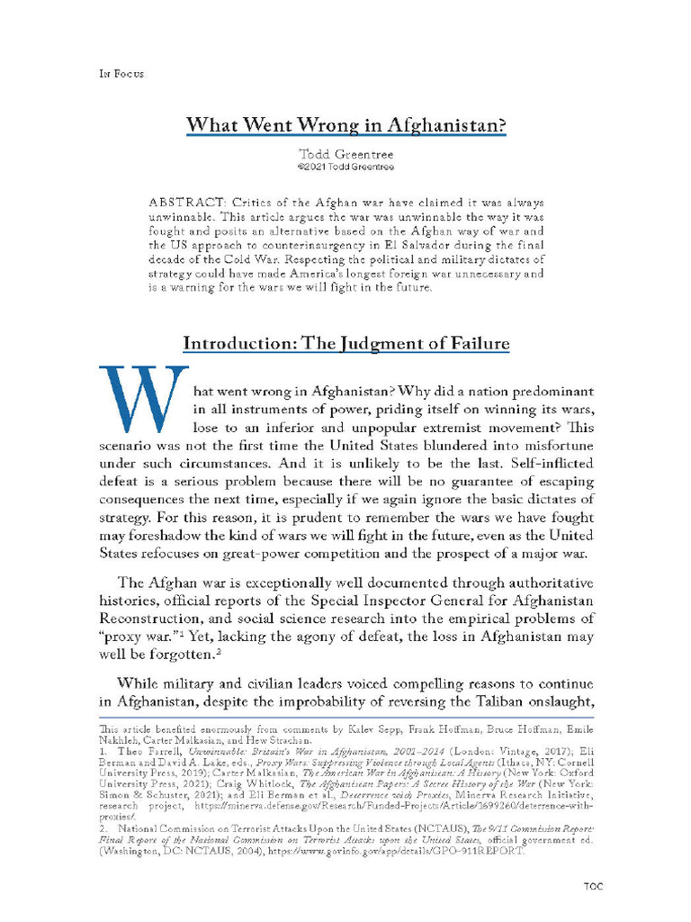 What Went Wrong in Afghanistan PDF | PDF