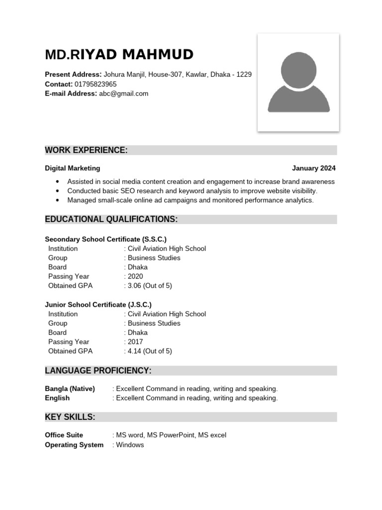 Riyad's CV | PDF